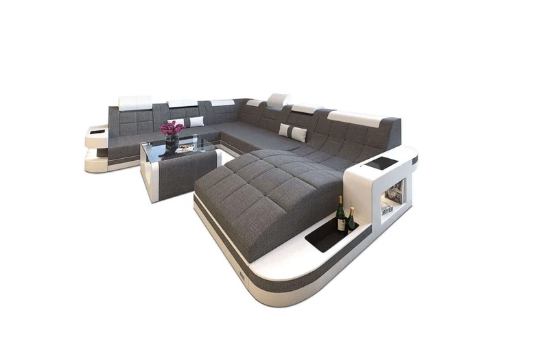 Wohnlandschaft Wave XXL U-Form in Stoff