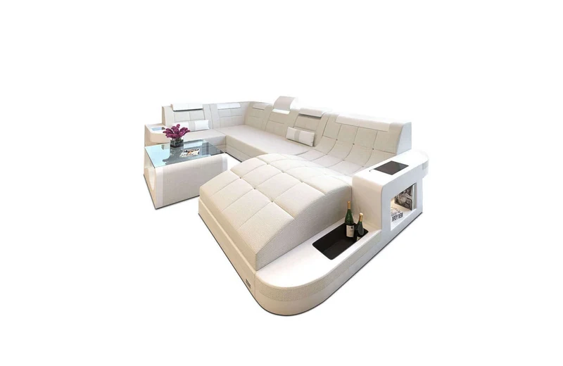 Stoff Wohnlandschaft Wave U-Form