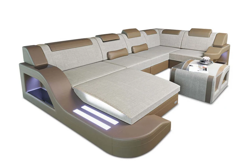 Stoff Wohnlandschaft Palermo U-Form
