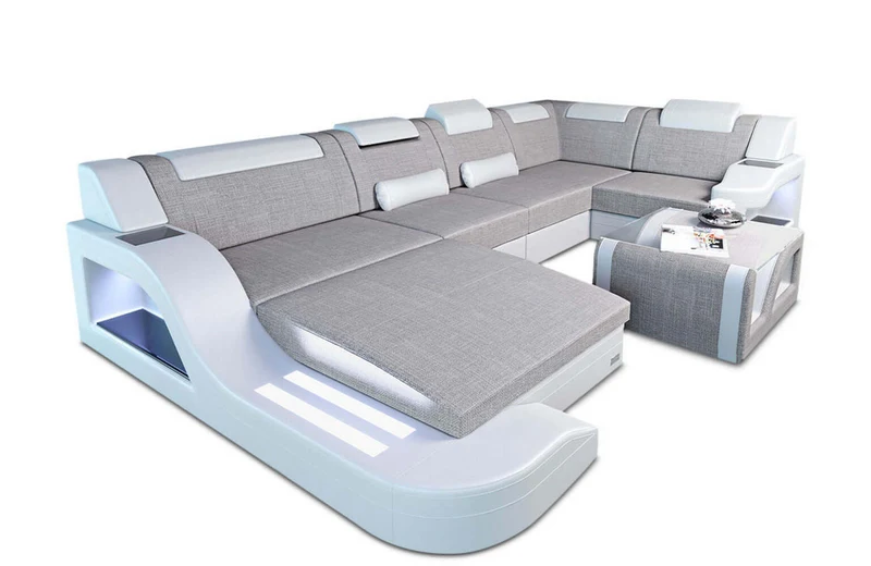 Stoff Wohnlandschaft Palermo U-Form