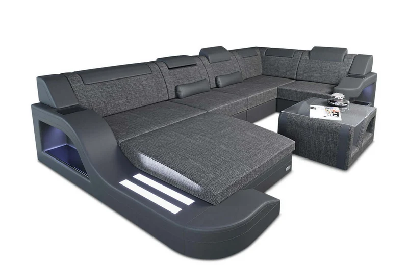Stoff Wohnlandschaft Palermo U-Form