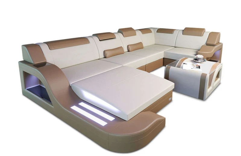 Stoff Wohnlandschaft Palermo U-Form