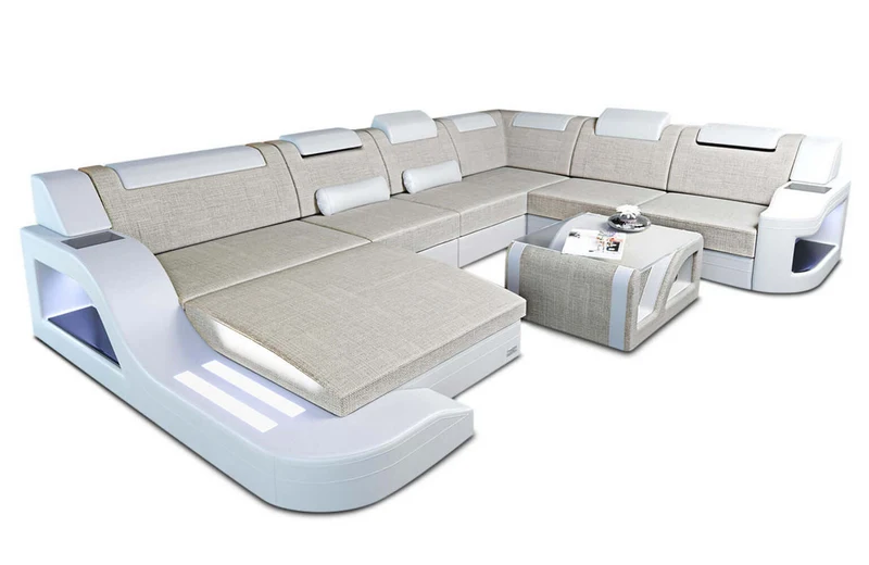 XXL Stoff Wohnlandschaft Palermo U-Form