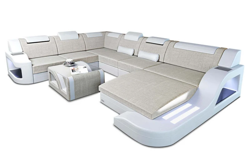 XXL Stoff Wohnlandschaft Palermo U-Form