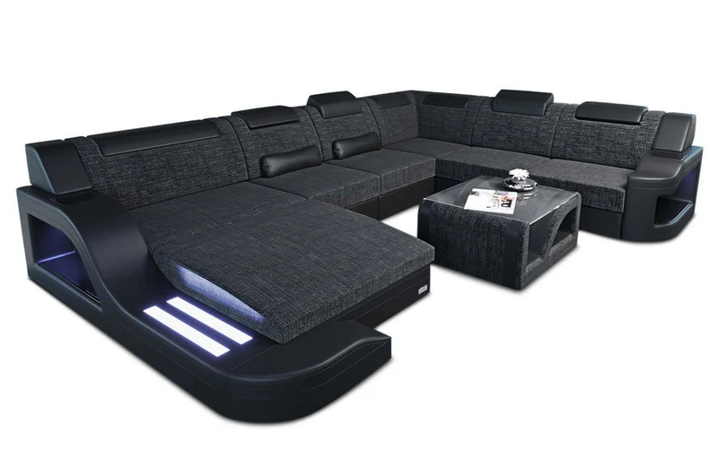 XXL Stoff Wohnlandschaft Palermo U-Form