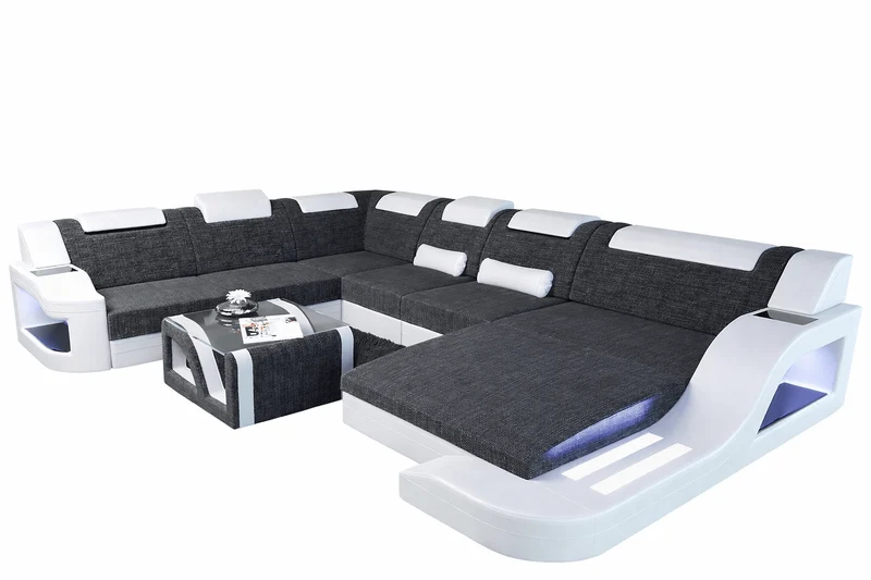 XXL Stoff Wohnlandschaft Palermo U-Form
