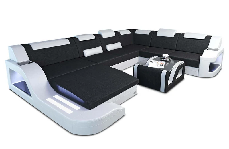 XXL Stoff Wohnlandschaft Palermo U-Form