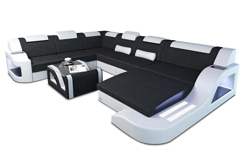 XXL Stoff Wohnlandschaft Palermo U-Form