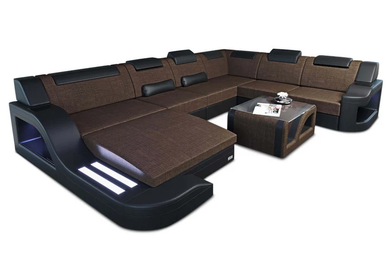 XXL Stoff Wohnlandschaft Palermo U-Form