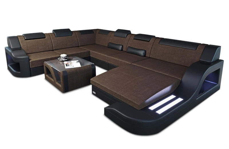 XXL Stoff Wohnlandschaft Palermo U-Form