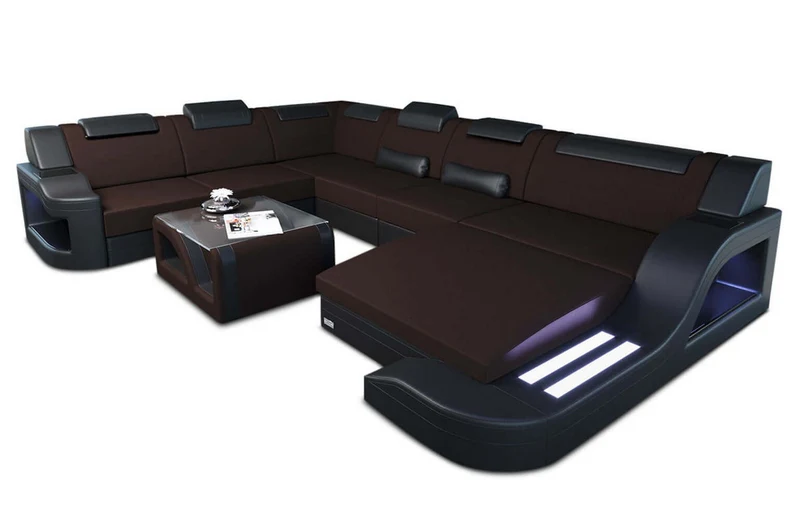 XXL Stoff Wohnlandschaft Palermo U-Form