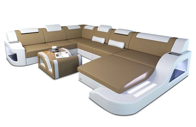 XXL Stoff Wohnlandschaft Palermo U-Form