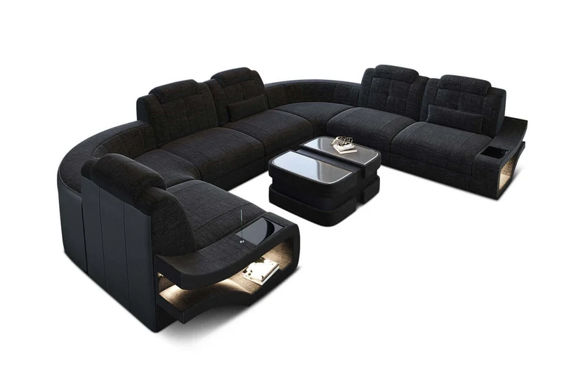 Couchlandschaft Elena U-Form in Stoff