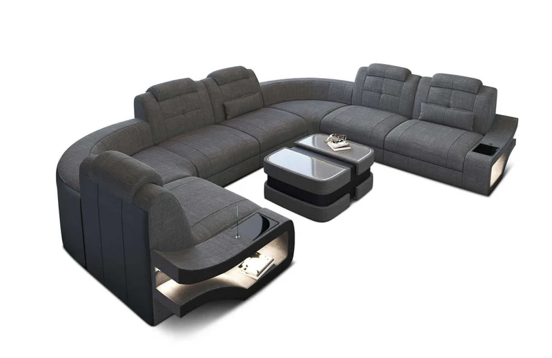 Couchlandschaft Elena U-Form in Stoff