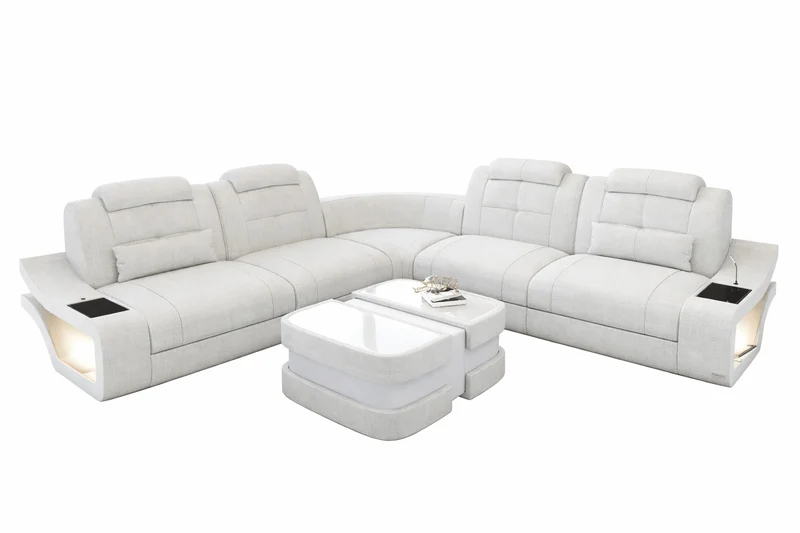 Couch Elena Lang L-Form in Stoff