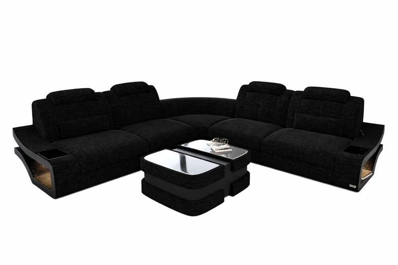 Couch Elena Lang L-Form in Stoff