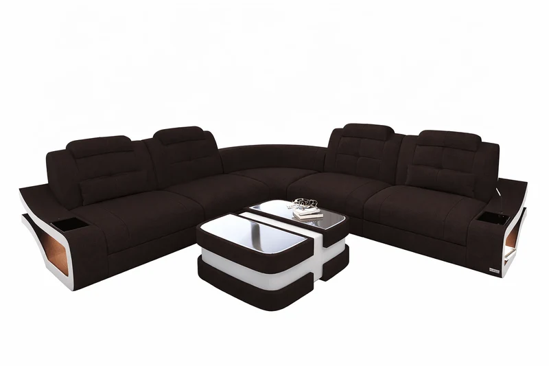 Couch Elena Lang L-Form in Stoff