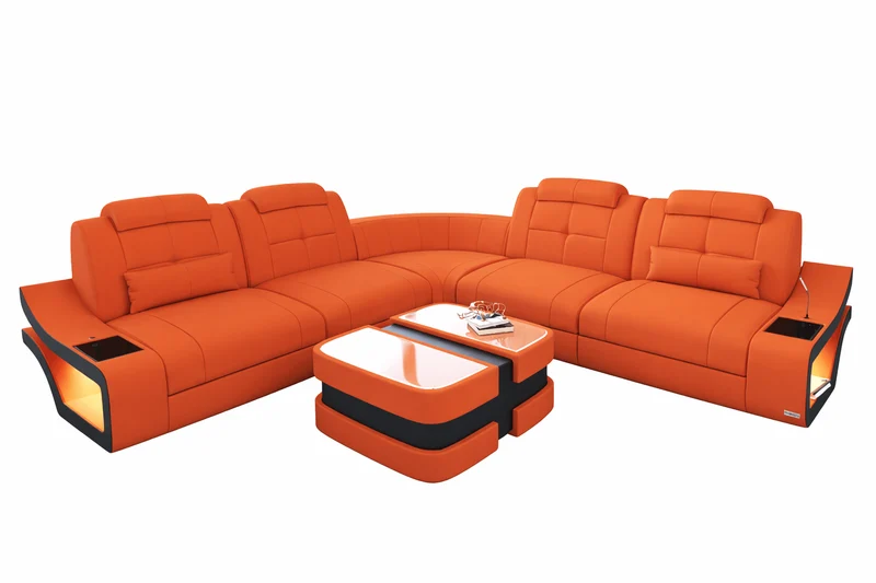 Couch Elena Lang L-Form in Stoff