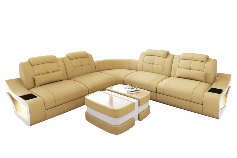 Couch Elena Lang L-Form in Stoff