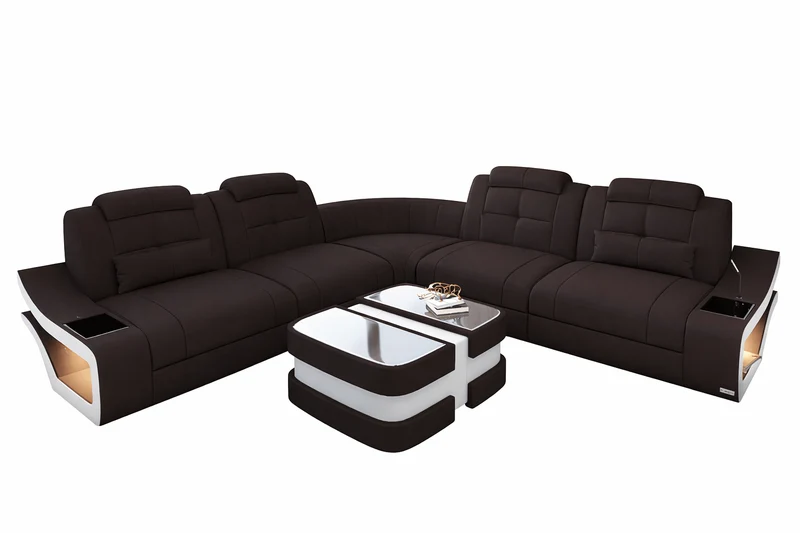 Couch Elena Lang L-Form in Stoff