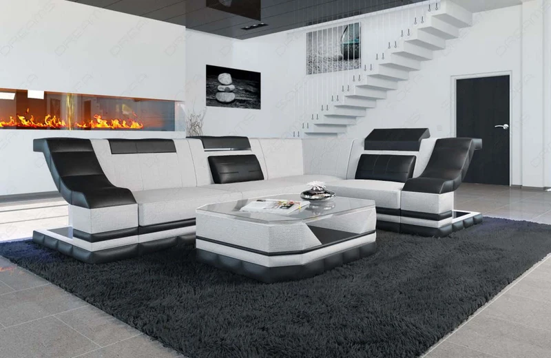 Stoff Ecksofa Bianchi L-Form
