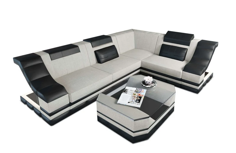 Stoff Ecksofa Bianchi L-Form