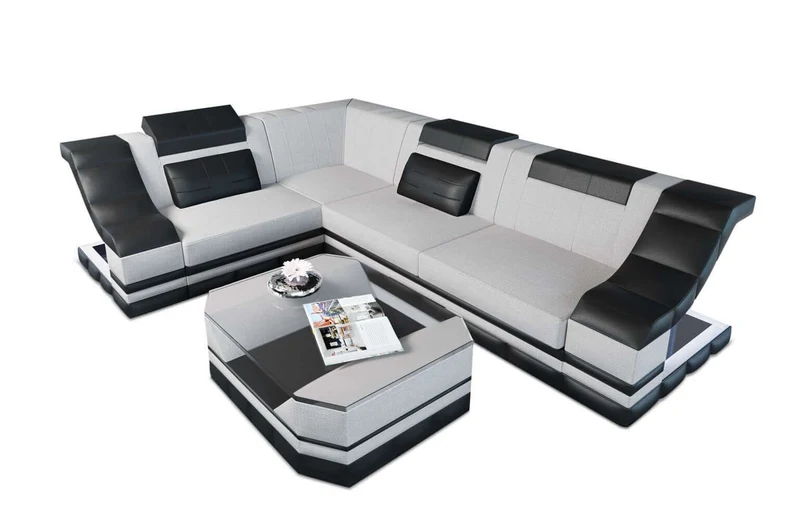 Stoff Ecksofa Bianchi L-Form