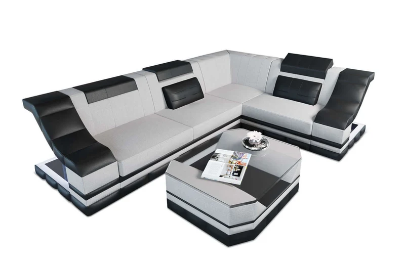 Stoff Ecksofa Bianchi L-Form