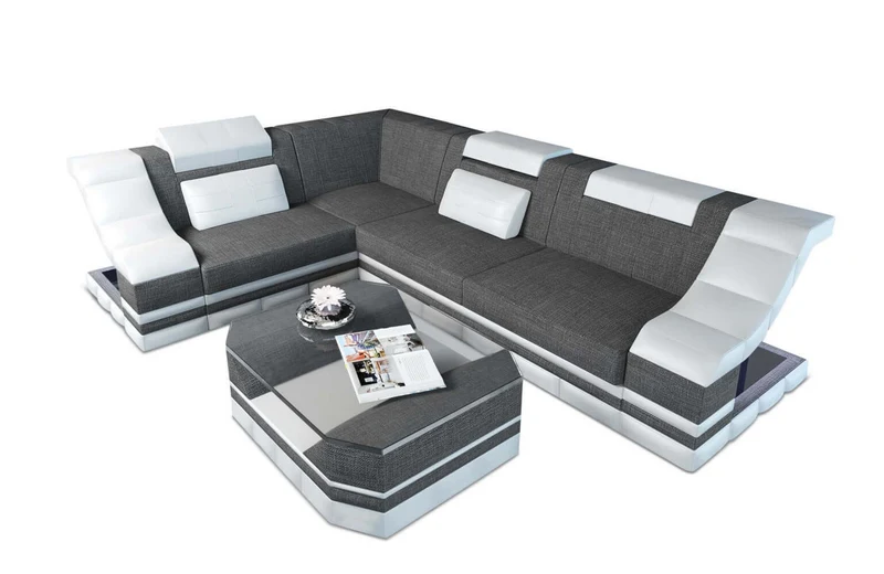 Stoff Ecksofa Bianchi L-Form