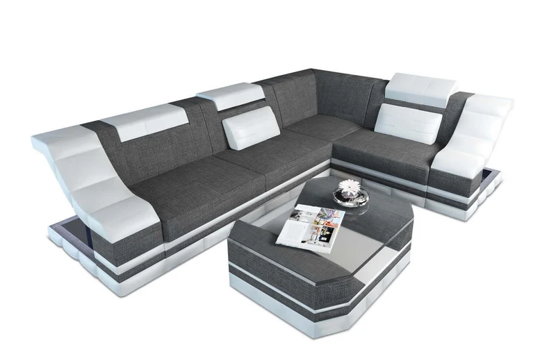 Stoff Ecksofa Bianchi L-Form
