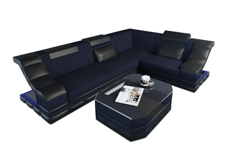 Stoff Ecksofa Bianchi L-Form