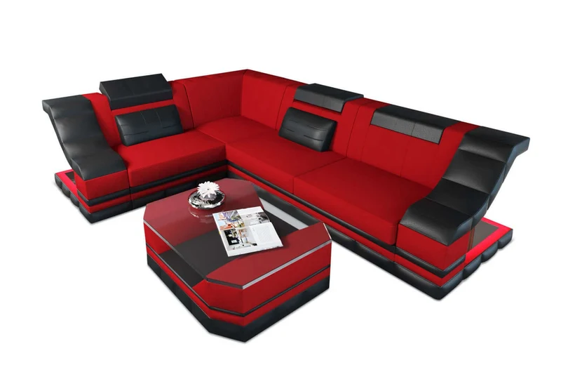 Stoff Ecksofa Bianchi L-Form