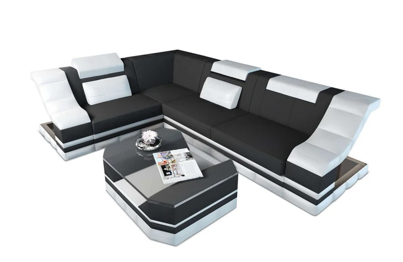 Stoff Ecksofa Bianchi L-Form