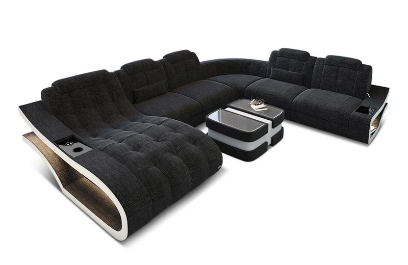 Stoff Wohnlandschaft Elegante XXL U-Form