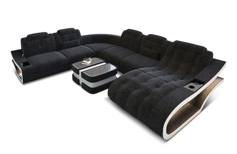 Stoff Wohnlandschaft Elegante XXL U-Form