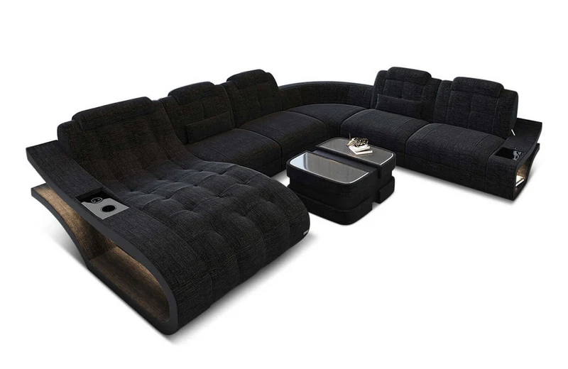 Stoff Wohnlandschaft Elegante XXL U-Form