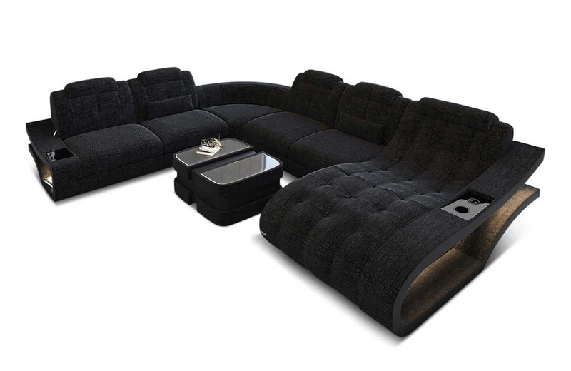 Stoff Wohnlandschaft Elegante XXL U-Form