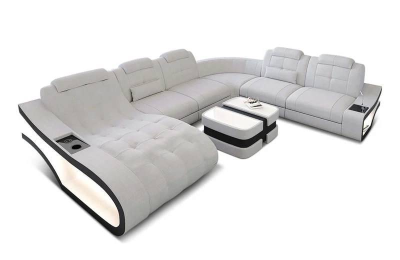 Stoff Wohnlandschaft Elegante XXL U-Form