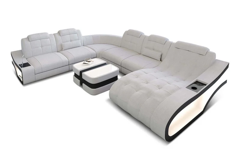 Stoff Wohnlandschaft Elegante XXL U-Form