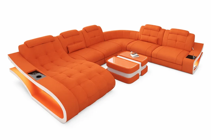 Stoff Wohnlandschaft Elegante XXL U-Form