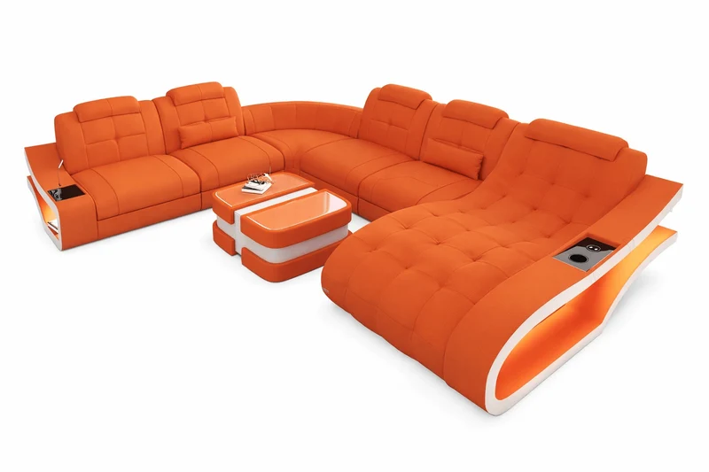 Stoff Wohnlandschaft Elegante XXL U-Form