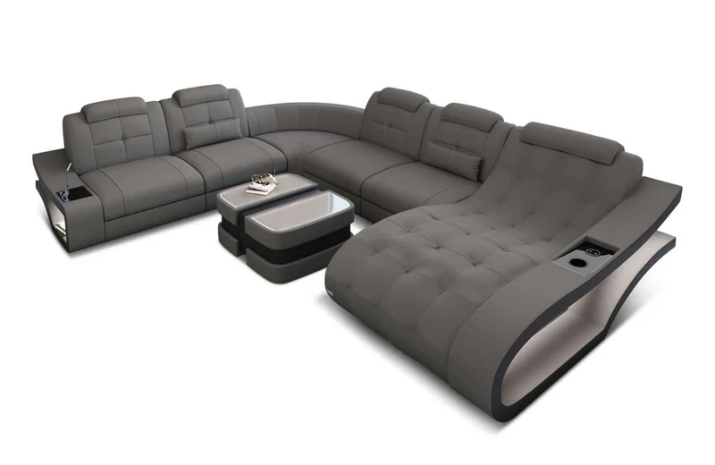 Stoff Wohnlandschaft Elegante XXL U-Form