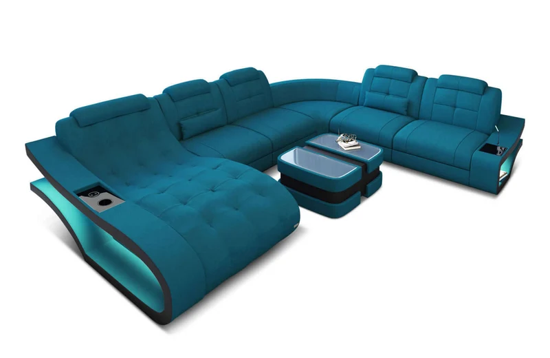 Stoff Wohnlandschaft Elegante XXL U-Form