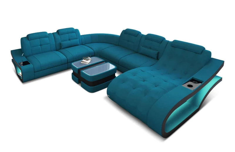 Stoff Wohnlandschaft Elegante XXL U-Form