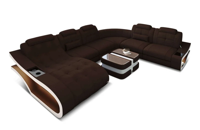 Stoff Wohnlandschaft Elegante XXL U-Form