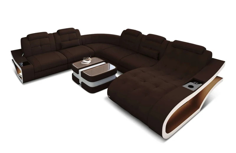 Stoff Wohnlandschaft Elegante XXL U-Form