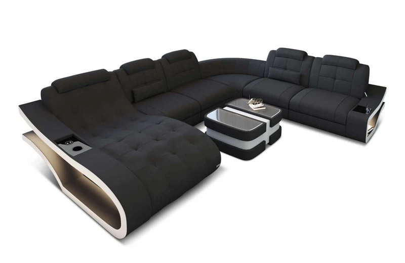 Stoff Wohnlandschaft Elegante XXL U-Form