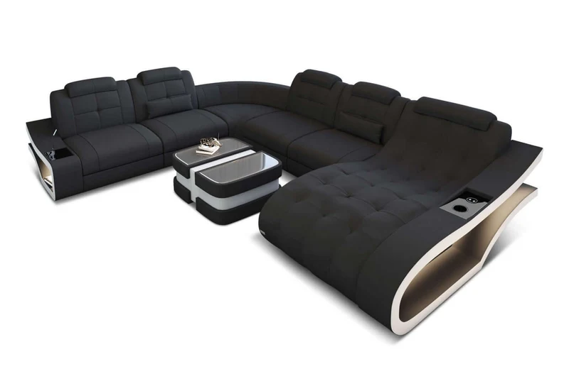 Stoff Wohnlandschaft Elegante XXL U-Form