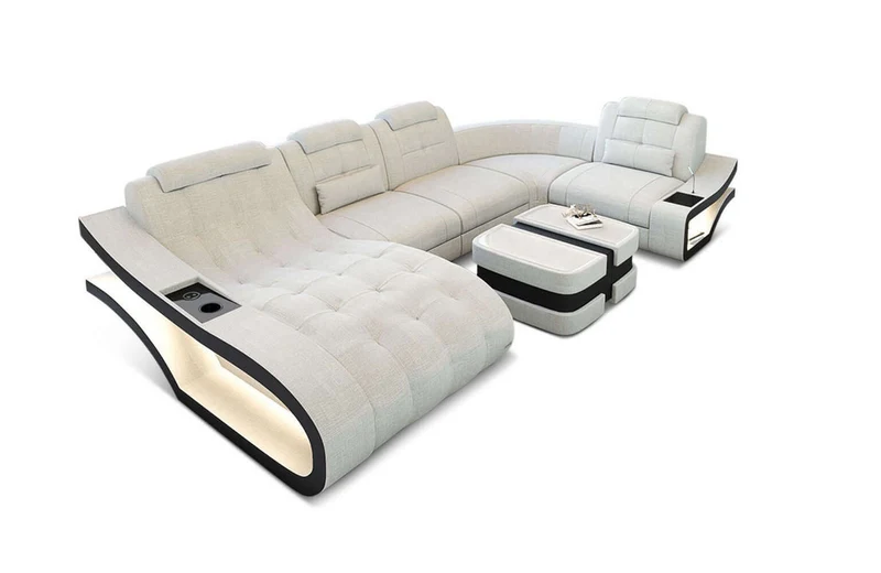 Stoff Wohnlandschaft Elegante U-Form