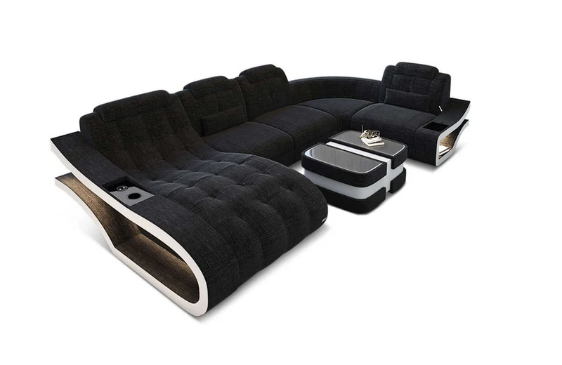 Stoff Wohnlandschaft Elegante U-Form